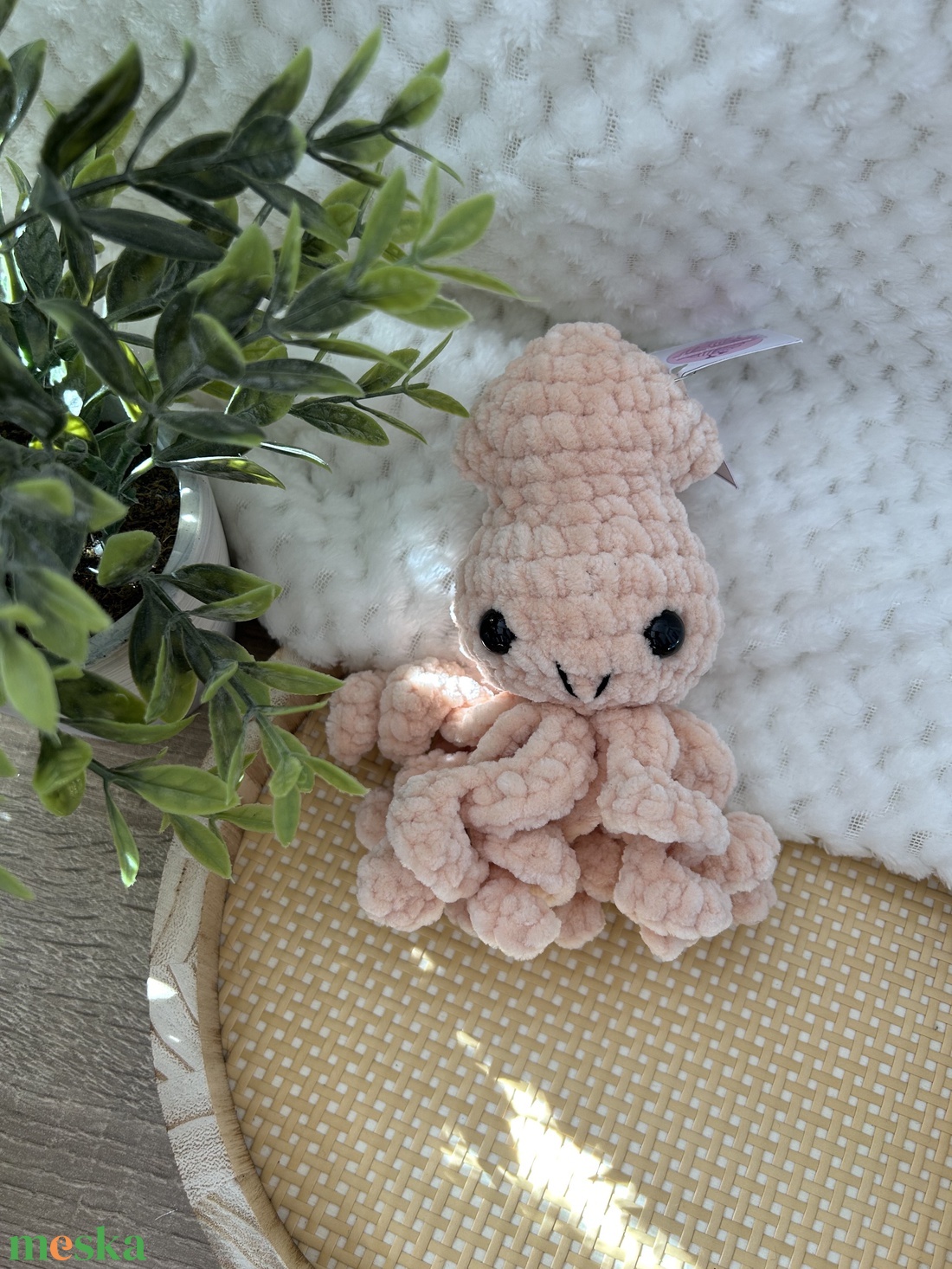 Horgolt tintahal (púder) - játék & sport - plüssállat & játékfigura - más figura - Meska.hu