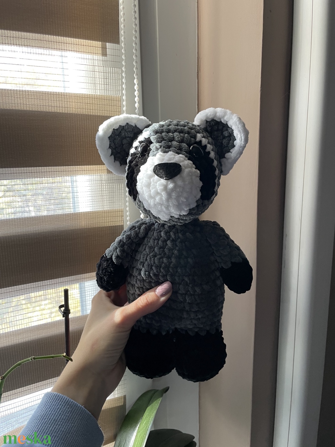 Horgolt plüss mosómedve - játék & sport - plüssállat & játékfigura - más figura - Meska.hu