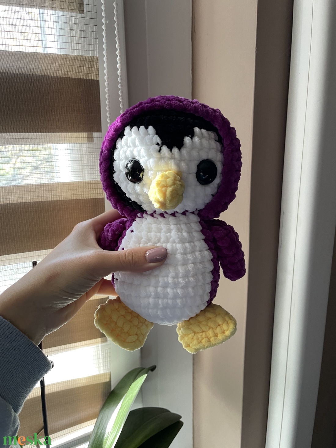 Horgolt plüss kapucnis pingvin - játék & sport - plüssállat & játékfigura - más figura - Meska.hu