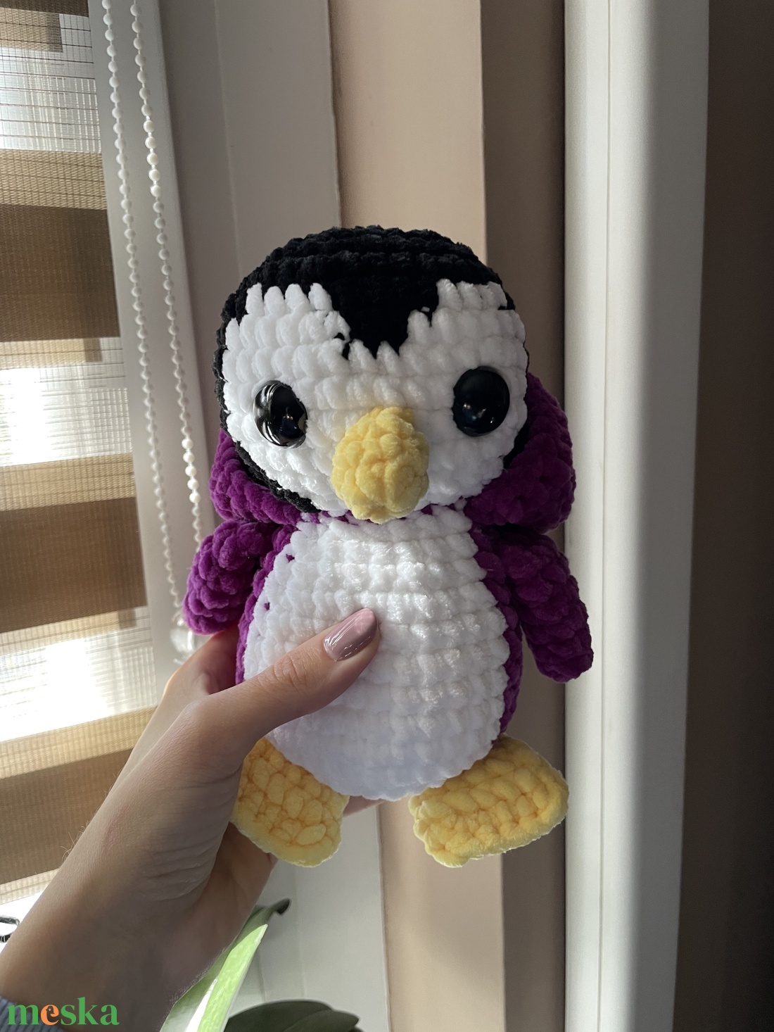 Horgolt plüss kapucnis pingvin - játék & sport - plüssállat & játékfigura - más figura - Meska.hu