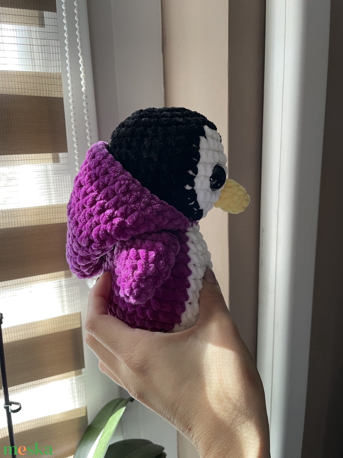 Horgolt plüss kapucnis pingvin - játék & sport - plüssállat & játékfigura - más figura - Meska.hu