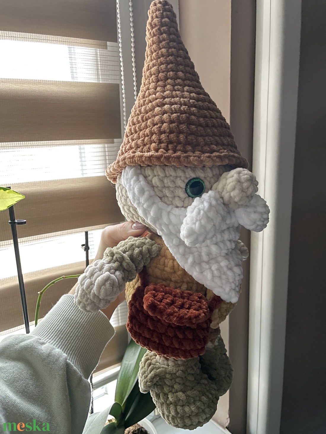 Horgolt plüss kerti törpe manó - játék & sport - plüssállat & játékfigura - manó - Meska.hu