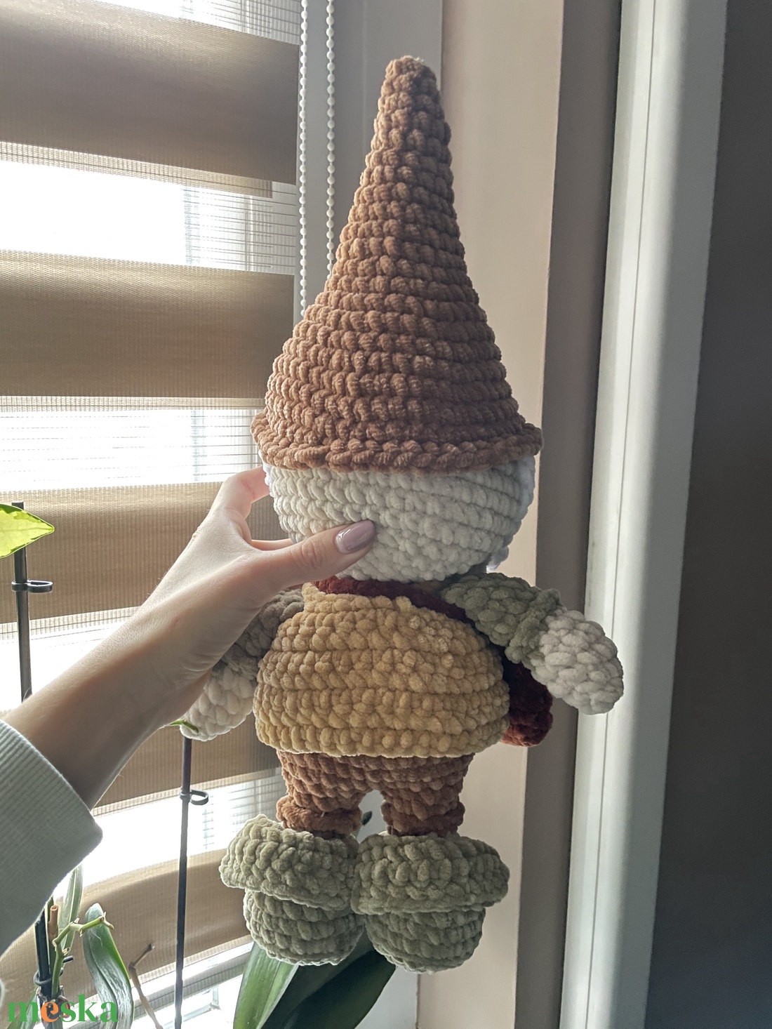 Horgolt plüss kerti törpe manó - játék & sport - plüssállat & játékfigura - manó - Meska.hu