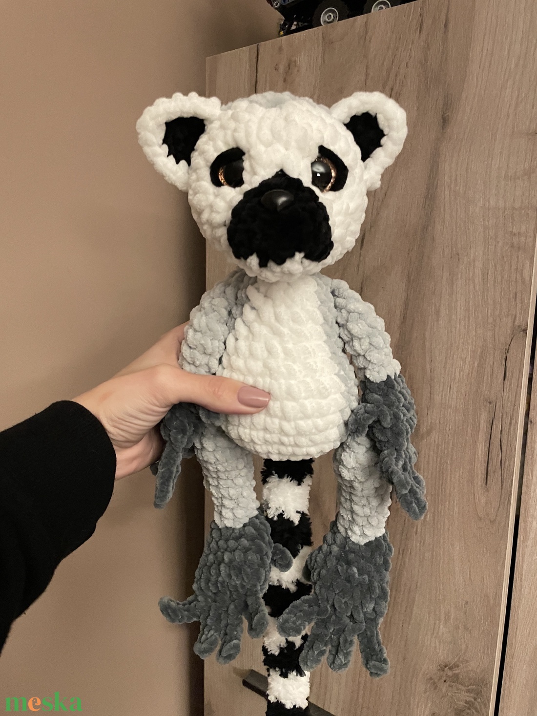 Horgolt plüss gyűrűsfarkú majom - játék & sport - plüssállat & játékfigura - más figura - Meska.hu