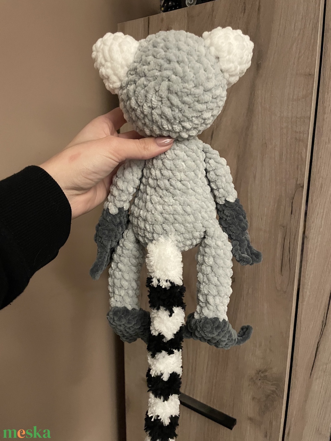 Horgolt plüss gyűrűsfarkú majom - játék & sport - plüssállat & játékfigura - más figura - Meska.hu