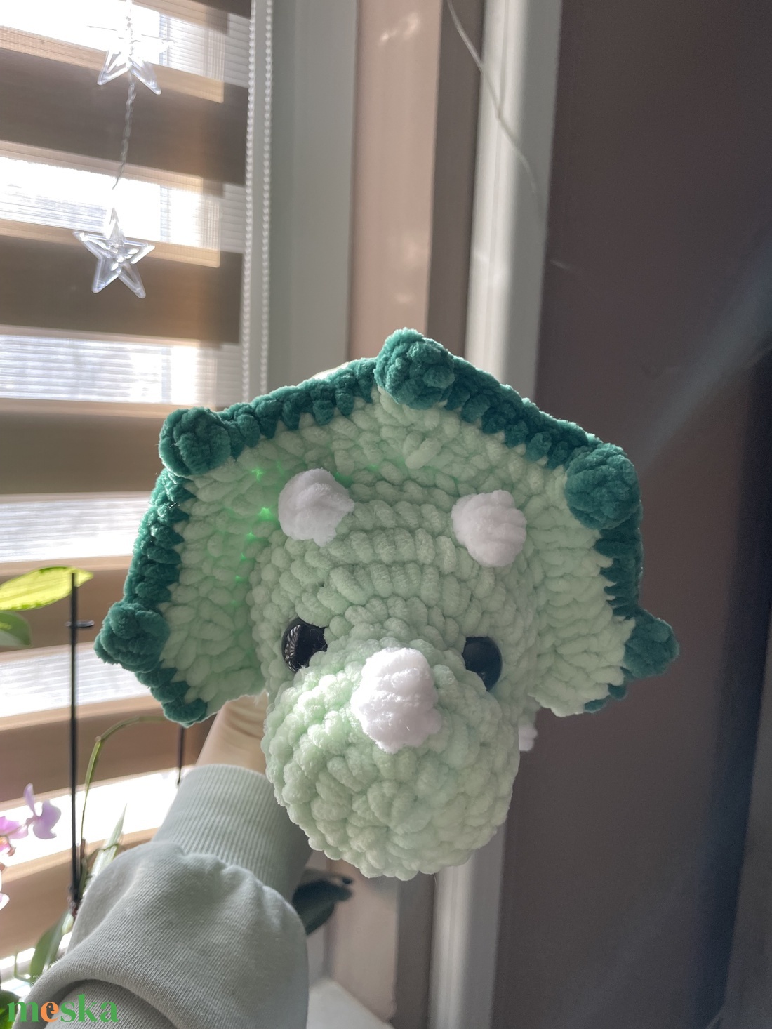 Horgolt plüss triceratopsz dínó - játék & sport - plüssállat & játékfigura - plüss dínók - Meska.hu