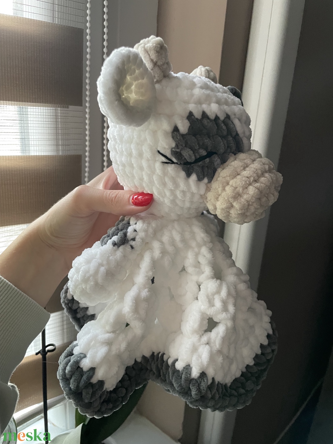 Horgolt plüss boci szundikendő - játék & sport - plüssállat & játékfigura - boci, tehén - Meska.hu