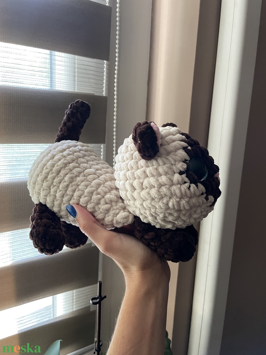 Horgolt plüss lusta sziámi cica - játék & sport - plüssállat & játékfigura - cica - Meska.hu