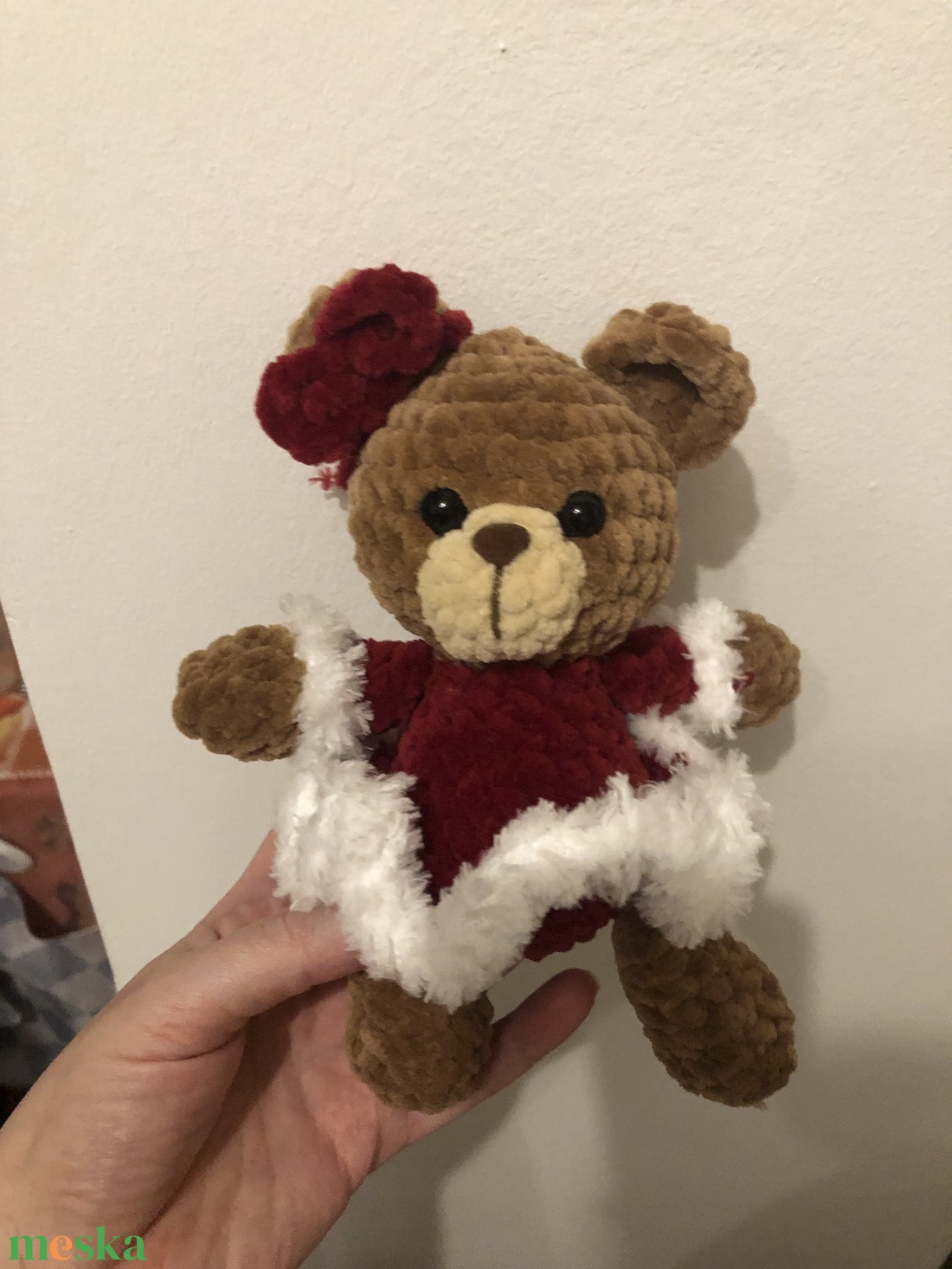 Horgolt karácsonyi maci - játék & sport - plüssállat & játékfigura - maci - Meska.hu