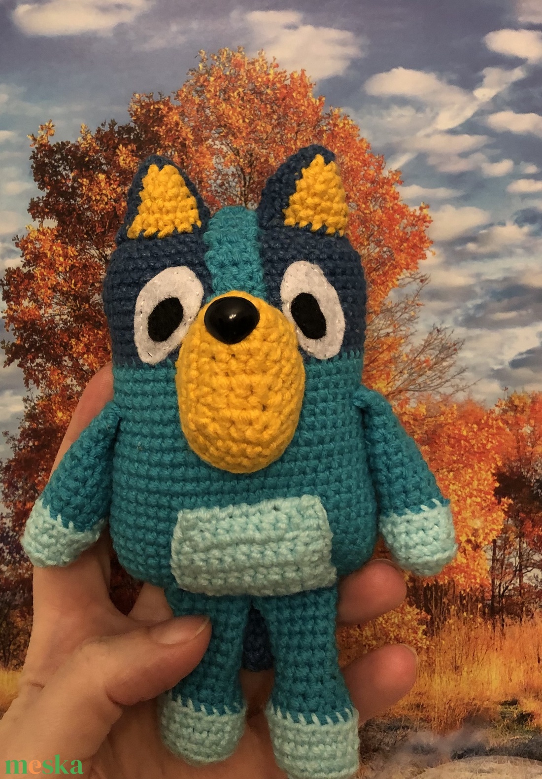 Horgolt mini Bluey - játék & sport - plüssállat & játékfigura - kutya - Meska.hu