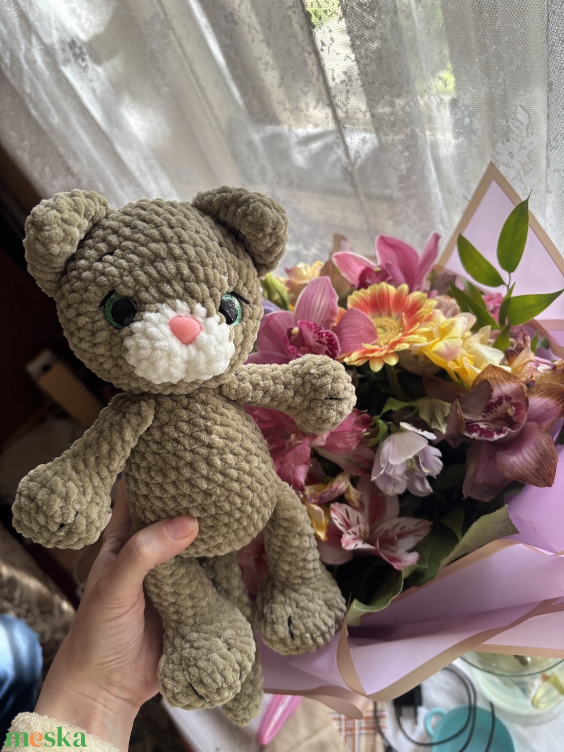 Horgolt Cica fiú vagy lány - játék & sport - plüssállat & játékfigura - cica - Meska.hu