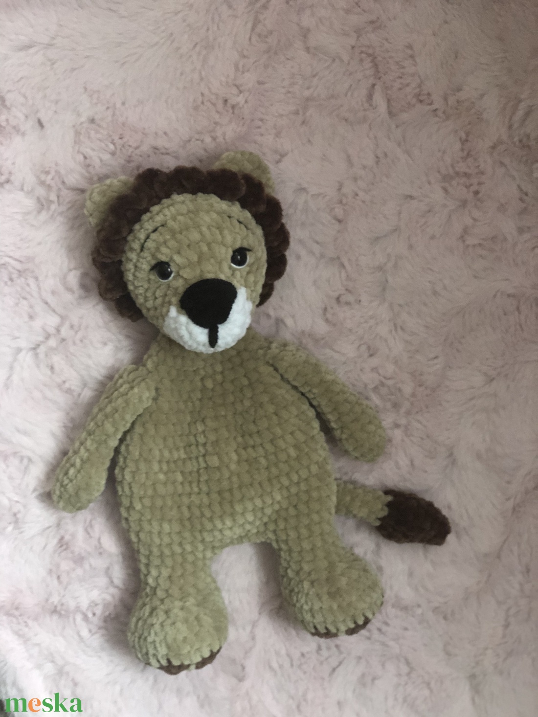 Horgolt oroszlán  - baba - mama - baba játékok - szundikendő, alvóka - Meska.hu