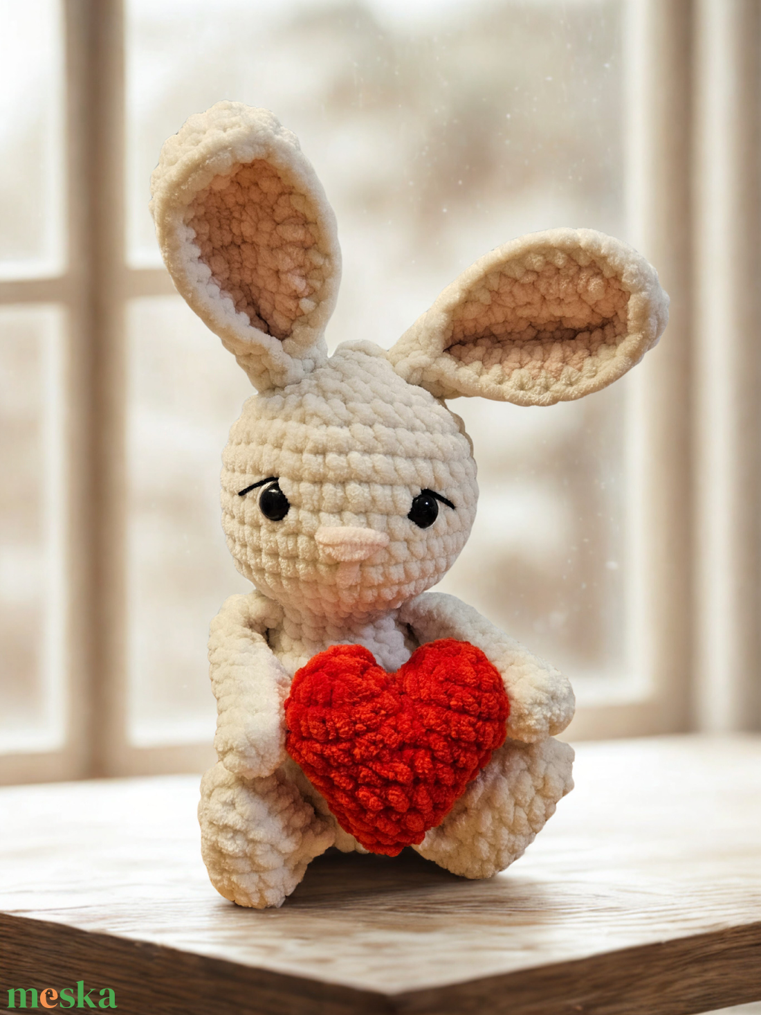 Puha Horgolt Nyuszi Szívvel - játék & sport - plüssállat & játékfigura - nyuszi - Meska.hu