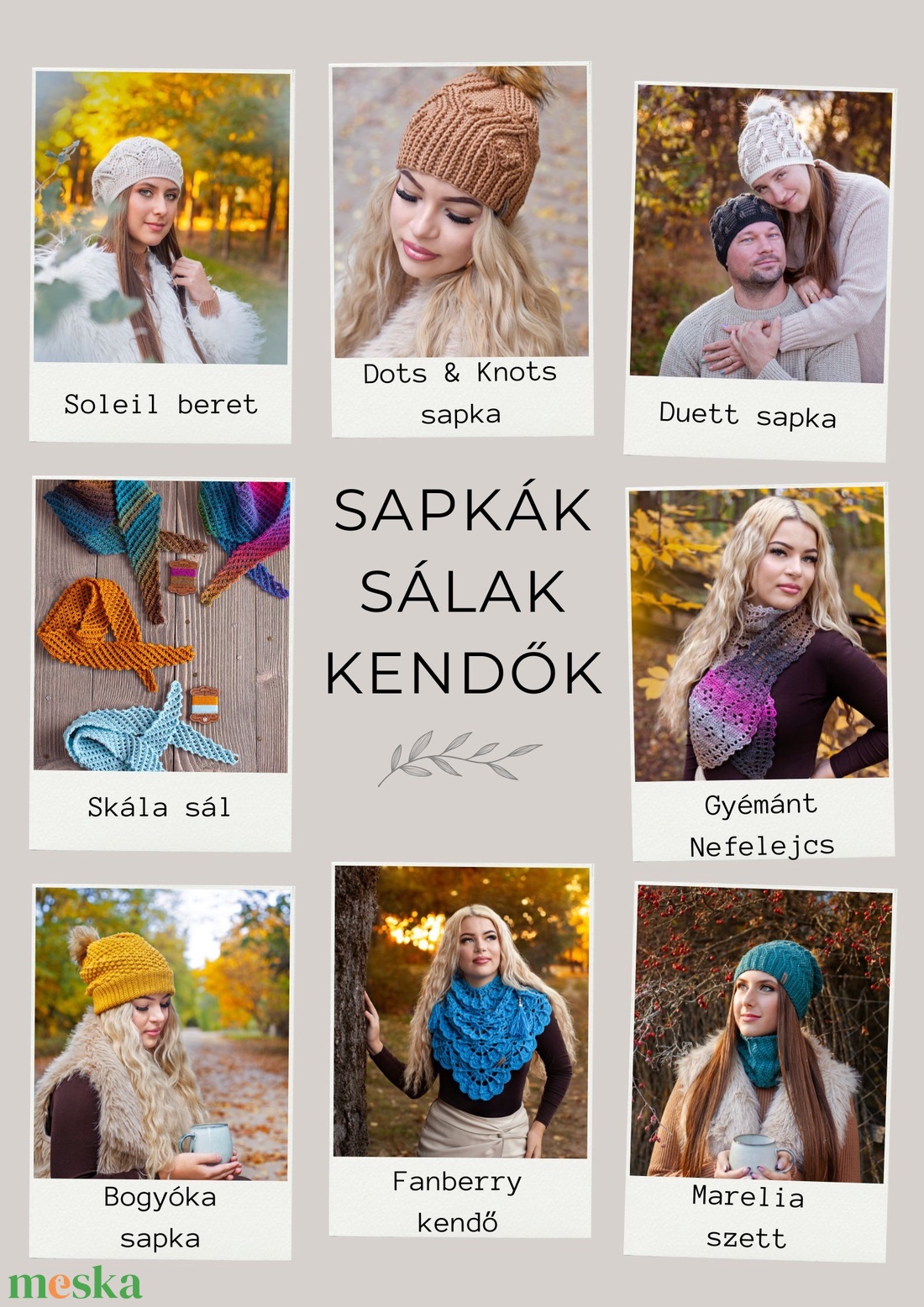 CrocheTrend � Horgolt sapkák, sálak és kendők - nyomtatott könyv - diy (csináld magad) - szabásminta, útmutató - horgolási minta - Meska.hu