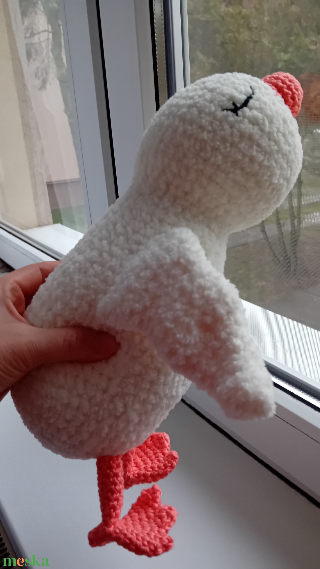 Fehér horgolt kacsa - játék & sport - plüssállat & játékfigura - más figura - Meska.hu