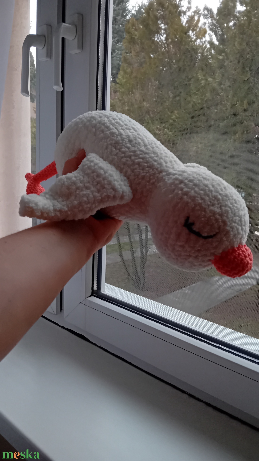 Fehér horgolt kacsa - játék & sport - plüssállat & játékfigura - más figura - Meska.hu