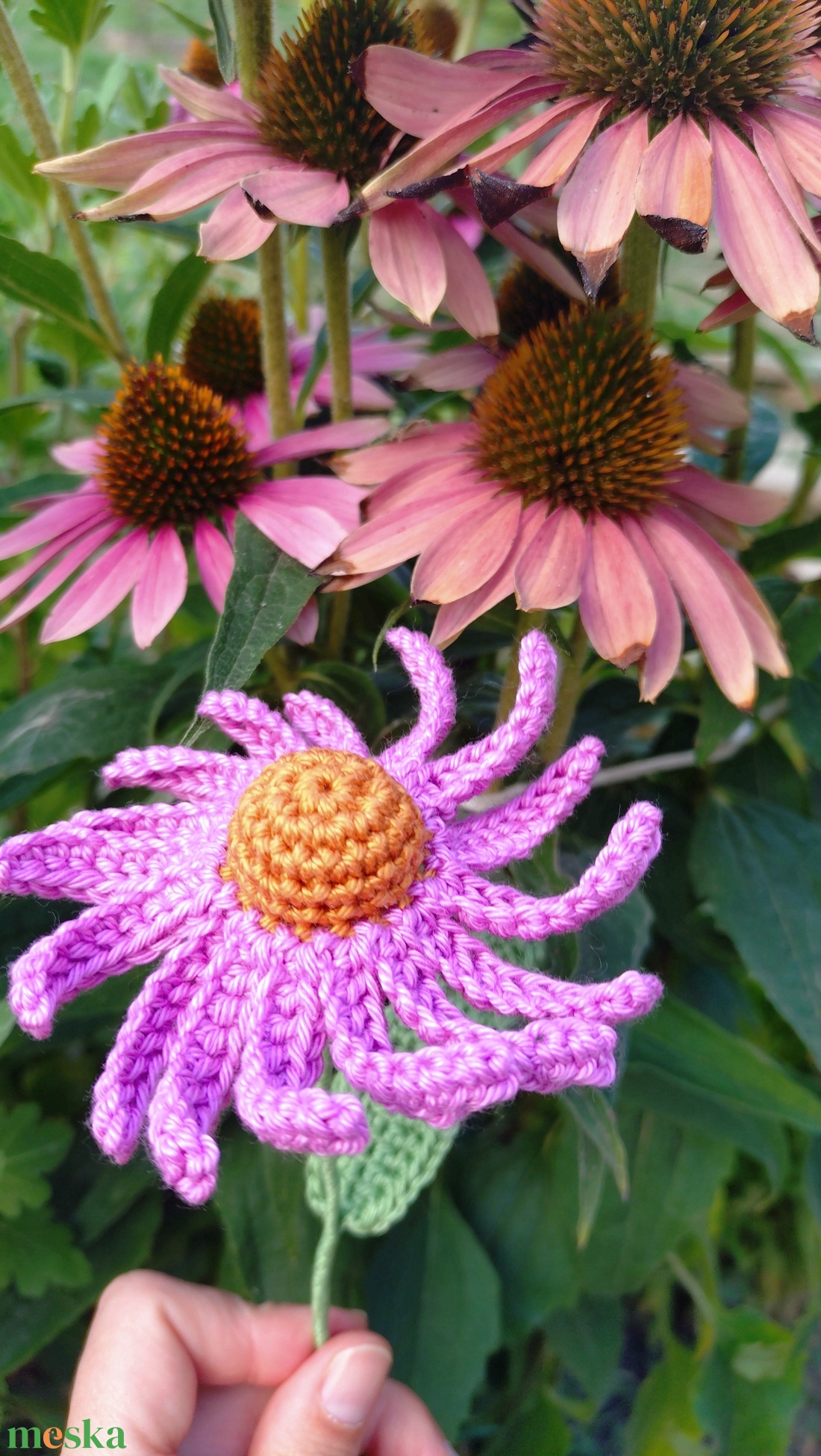 Horgolt echinacea - otthon & életmód - dekoráció - virágdísz és tartó - csokor & virágdísz - Meska.hu Horgolt echinacea - otthon & életmód - dekoráció - virágdísz és tartó - csokor & virágdísz - Meska.hu