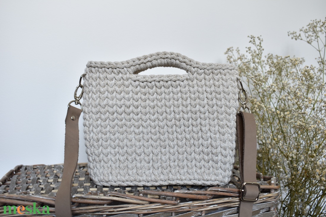 Horgolt táska - zab  - táska & tok - kézitáska & válltáska - kézitáska - Meska.hu