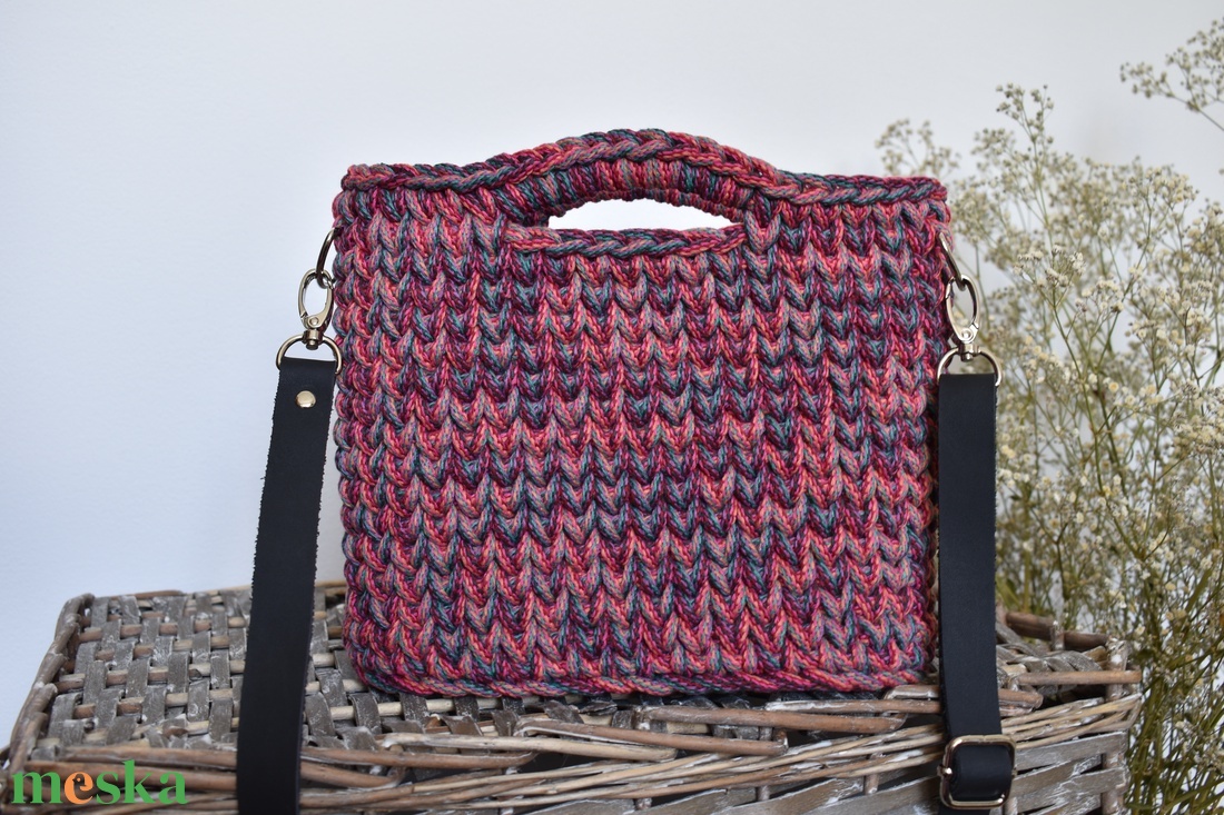 Horgolt táska - naplemente - táska & tok - kézitáska & válltáska - válltáska - Meska.hu