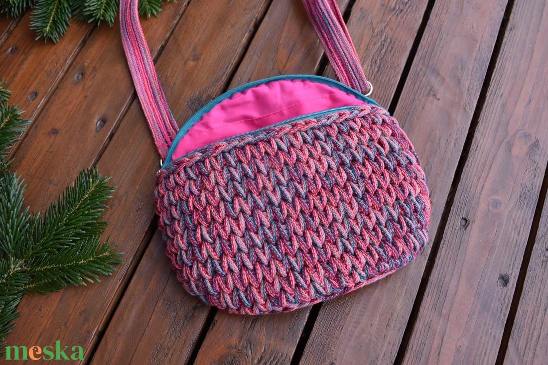 Horgolt övtáska - naplemente - táska & tok - övtáska - Meska.hu