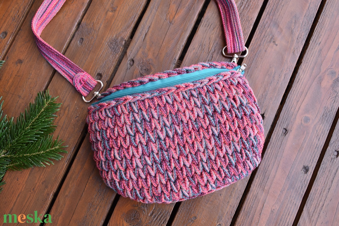 Horgolt övtáska - naplemente - táska & tok - övtáska - Meska.hu