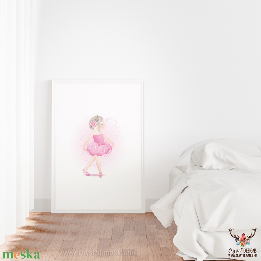 Balerina Digitális Poszter, gyerekszoba dekoráció, lány szoba digitális kép, nyomtatható PDF, JPEG - művészet - grafika & illusztráció - digitális - Meska.hu