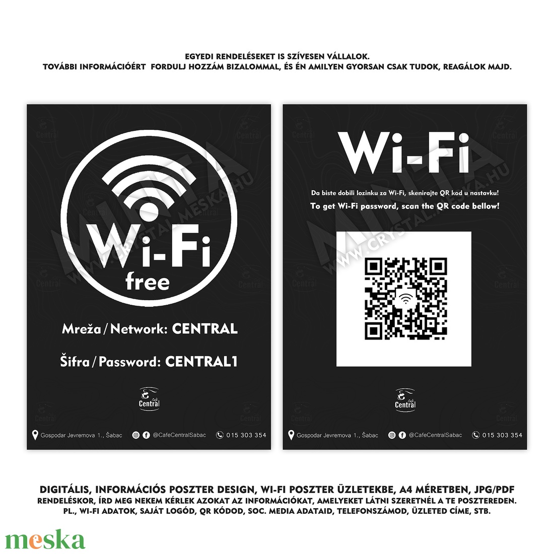Digitális, Információs poszter design, Wi-Fi Poszter üzletekbe, A4 méretben, JPG/PDF - művészet - grafika & illusztráció - digitális - Meska.hu