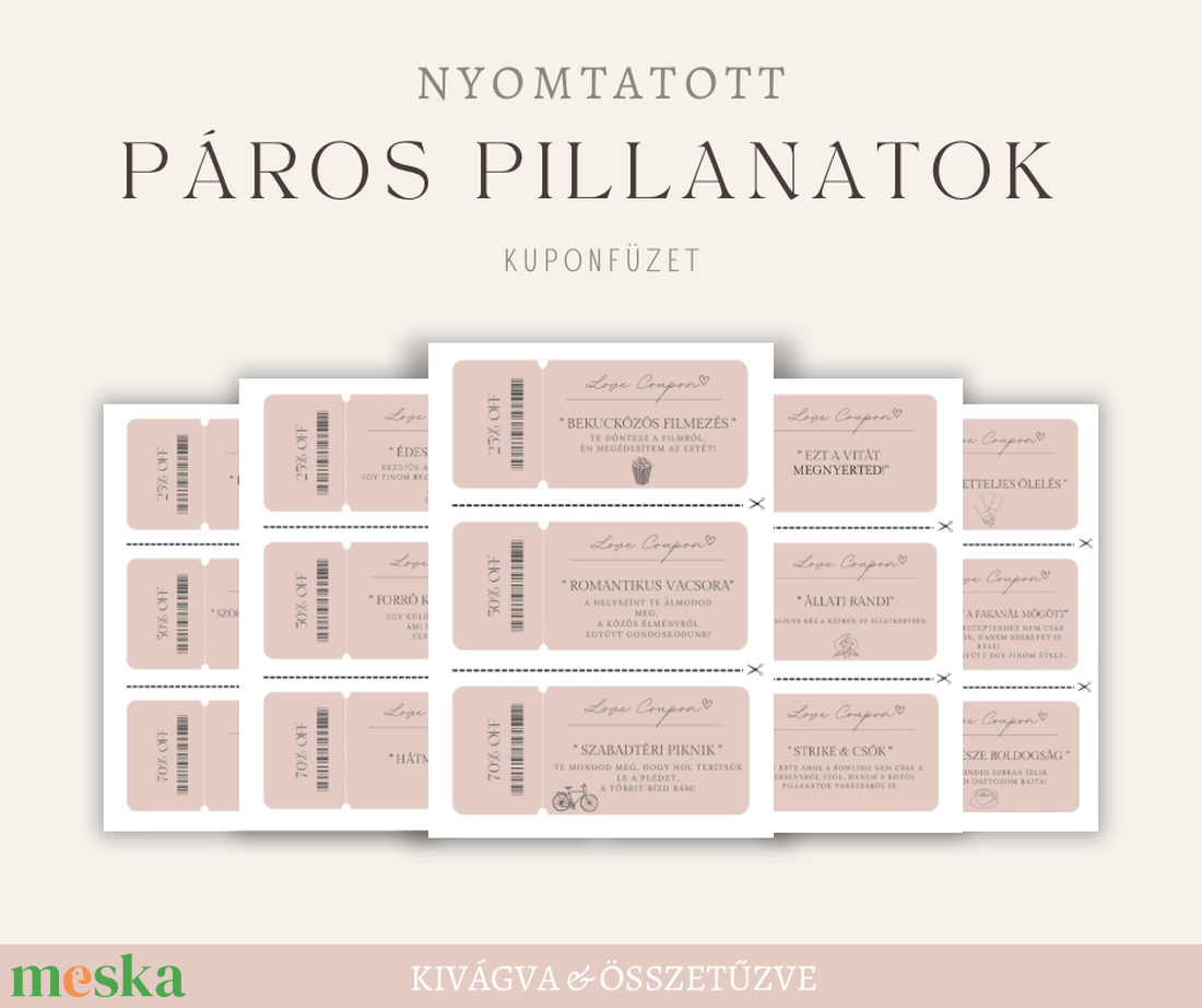 Páros Pillanatok romantikus kuponfüzet szerelmespároknak - Nyomtatott  - otthon & életmód - papír, írószer - ajándékozás kellékei - ajándékkísérő - Meska.hu