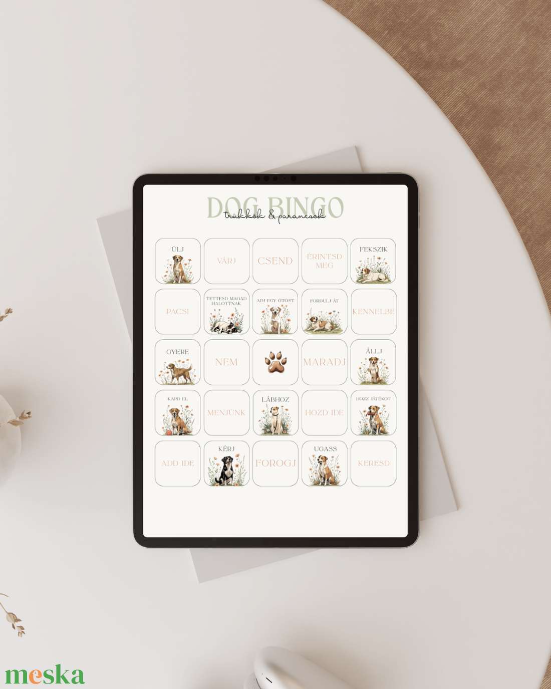 DOG BINGO trükkök és parancsok, interaktív tanulás kutyáknak és gazdiknak - Nyomtatható, Digitális termék - játék & sport - táblajáték és kártyajáték - bingó - Meska.hu