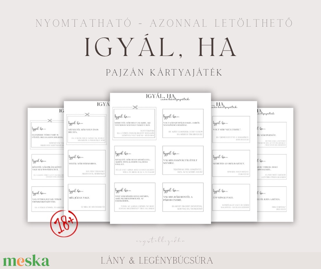 IGYÁL, HA - Pajzán Kártyajáték lány-vagy legénybúcsúra - Nyomtatható, Digitális termék - esküvő - lánybúcsú - Meska.hu IGYÁL, HA - Pajzán Kártyajáték lány-vagy legénybúcsúra - Nyomtatható, Digitális termék - esküvő - lánybúcsú - Meska.hu