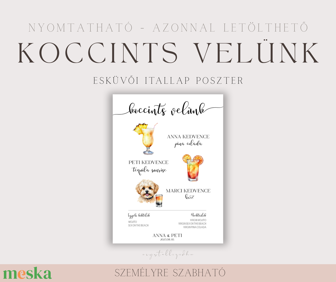 Koccints velünk Személyre szabható minimalista stílusú esküvői itallap poszter - Nyomtatható, Digitális termék - esküvő - meghívó & kártya - menü - Meska.hu Koccints velünk Személyre szabható minimalista stílusú esküvői itallap poszter - Nyomtatható, Digitális termék - esküvő - meghívó & kártya - menü - Meska.hu