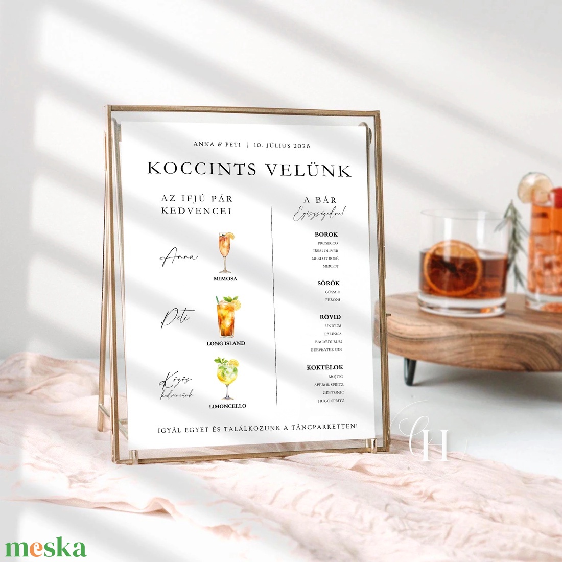 Esküvői italmenü és koktéllap poszter - SIGNATURE DRINKS - Személyre szabott minimalista, modern dizájn - esküvő - dekoráció - tábla & jelzés - Meska.hu Esküvői italmenü és koktéllap poszter - SIGNATURE DRINKS - Személyre szabott minimalista, modern dizájn - esküvő - dekoráció - tábla & jelzés - Meska.hu