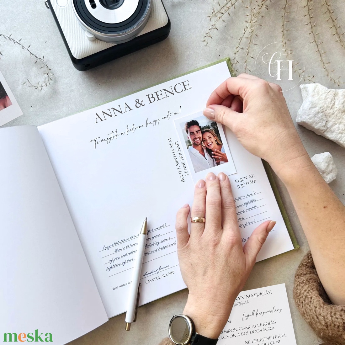 Esküvői vendégkönyv matricaív - 32 darab szerethető üzenet - Minimalista, modern dizájn - esküvő - emlék & ajándék - vendégkönyv - Meska.hu