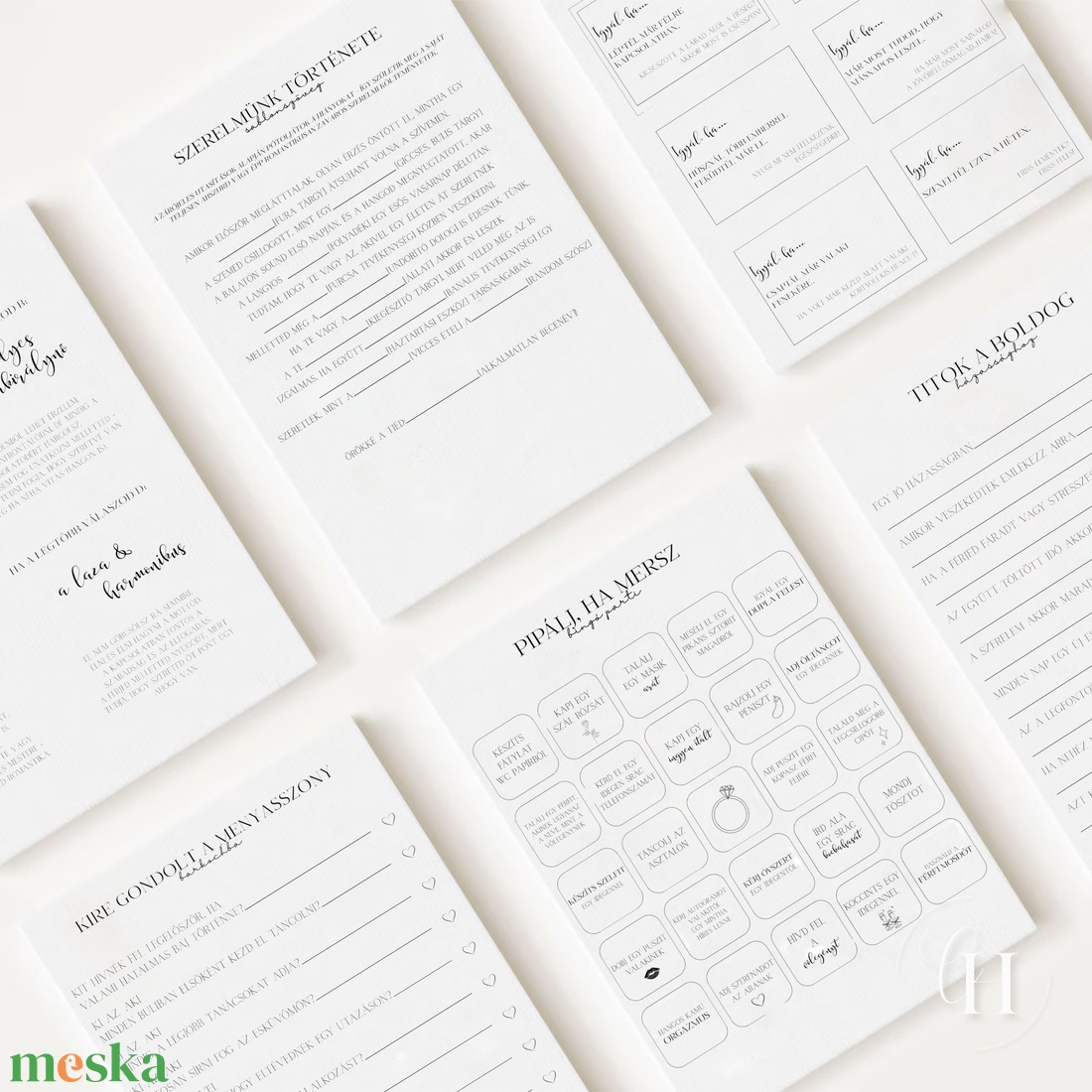 Lánybúcsú feladatgyűjtemény - ULTIMATE FULLPACK - 48 oldalas nyomtatható PDF - Személyre szabott, minimalista dizájn - esküvő - lánybúcsú - Meska.hu