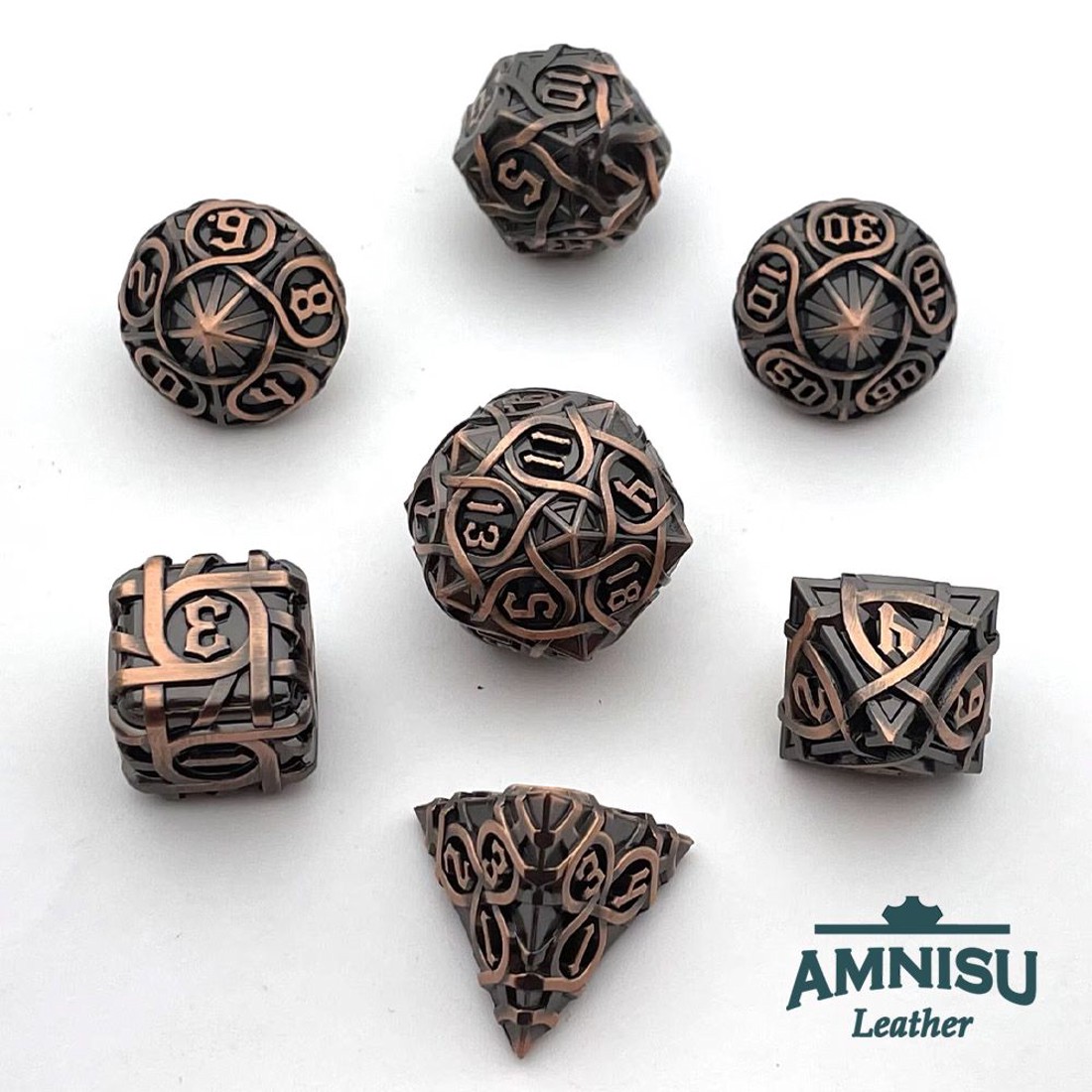 Fekete - réz mintás fém kockaszett - játék & sport - szerepjáték - Meska.hu