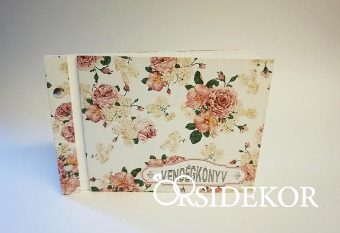 Romantikus vintage vendégkönyv - esküvő - emlék & ajándék - vendégkönyv - Meska.hu