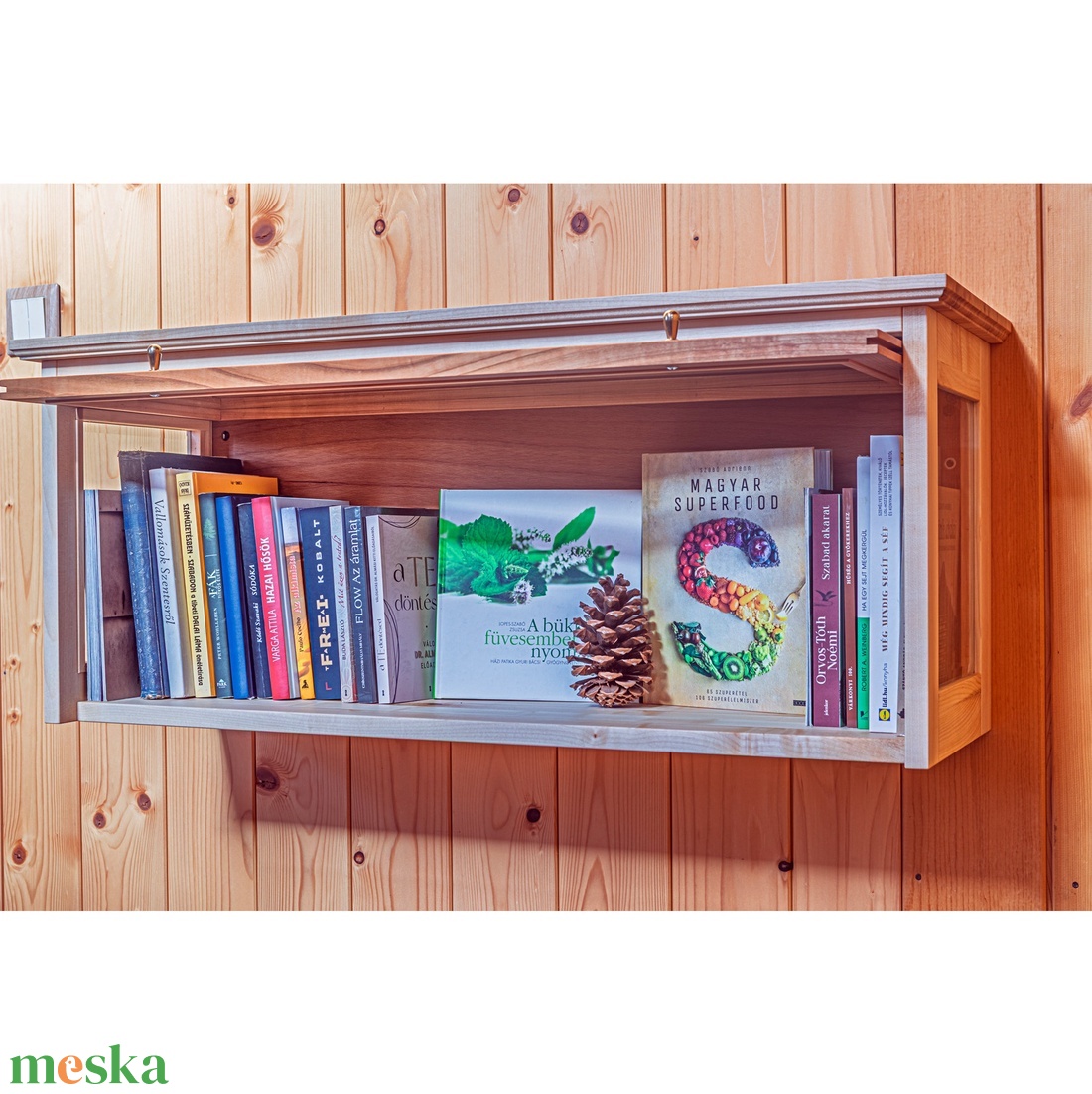 Juharfa üveges könyvszekrény - otthon & életmód - bútor - szekrény - Meska.hu