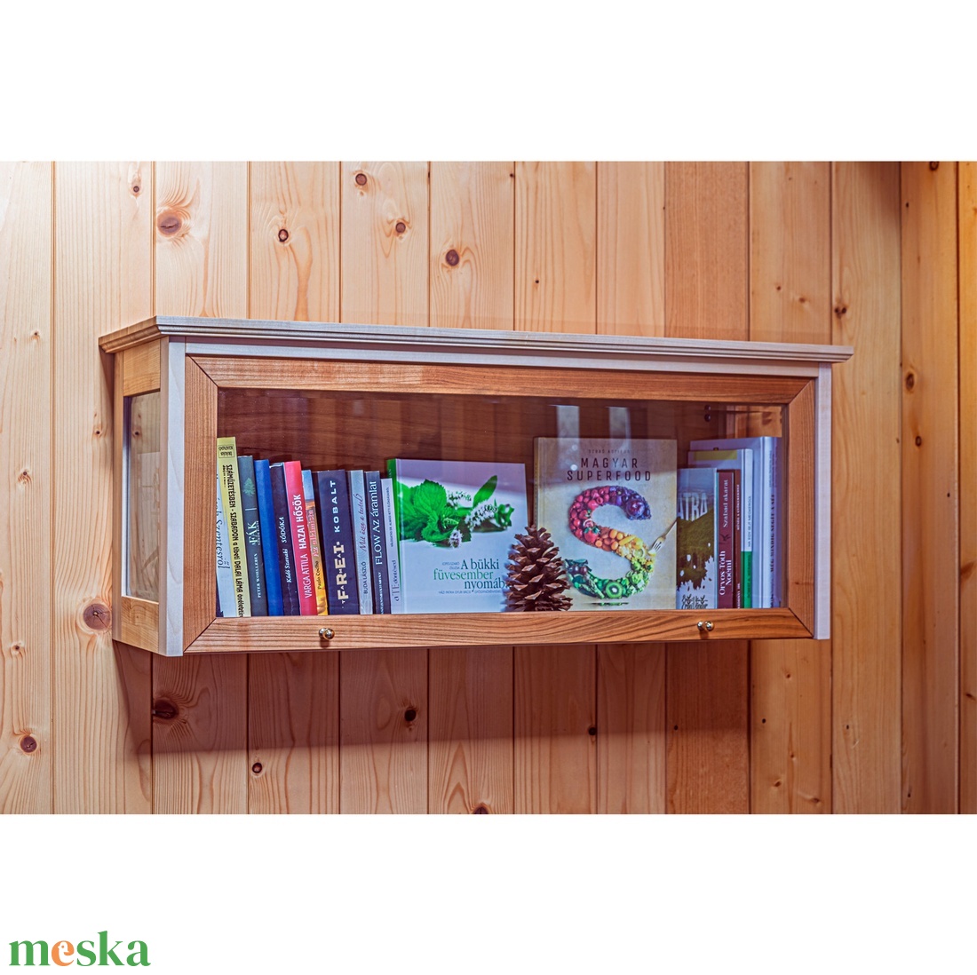 Juharfa üveges könyvszekrény - otthon & életmód - bútor - szekrény - Meska.hu