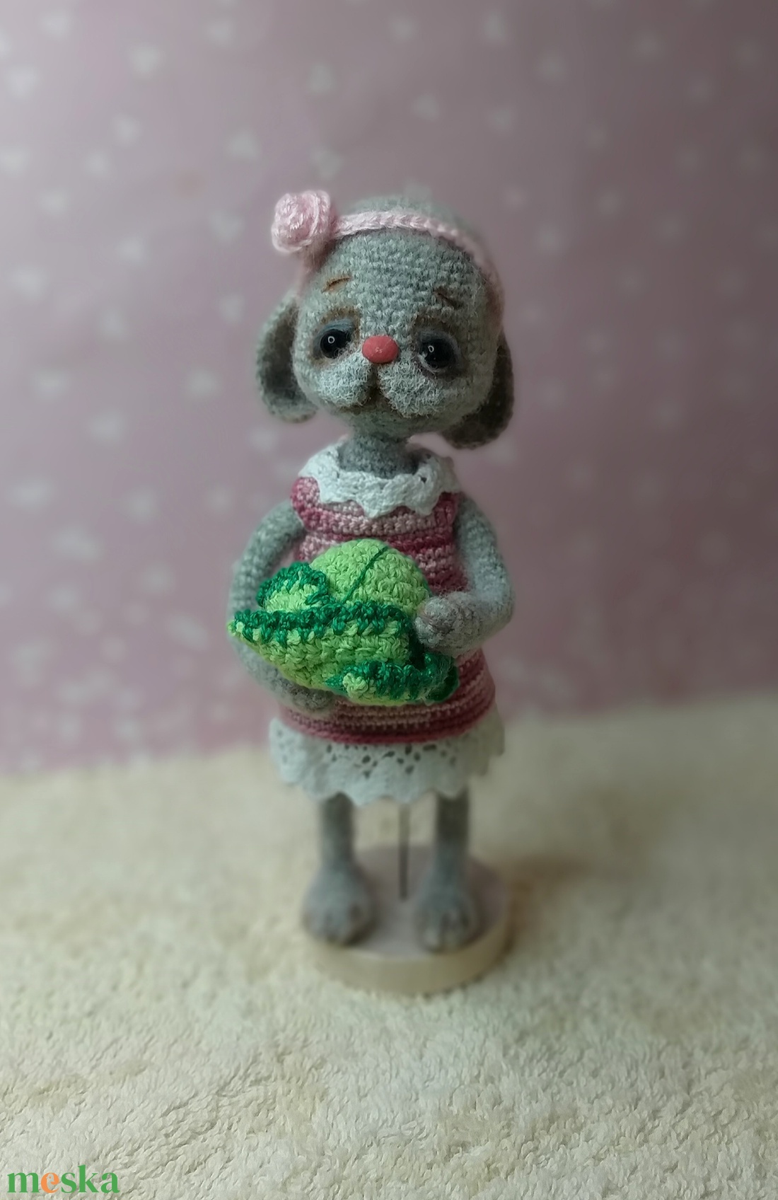 Nyúszi lany  káposztával. - játék & sport - plüssállat & játékfigura - nyuszi - Meska.hu