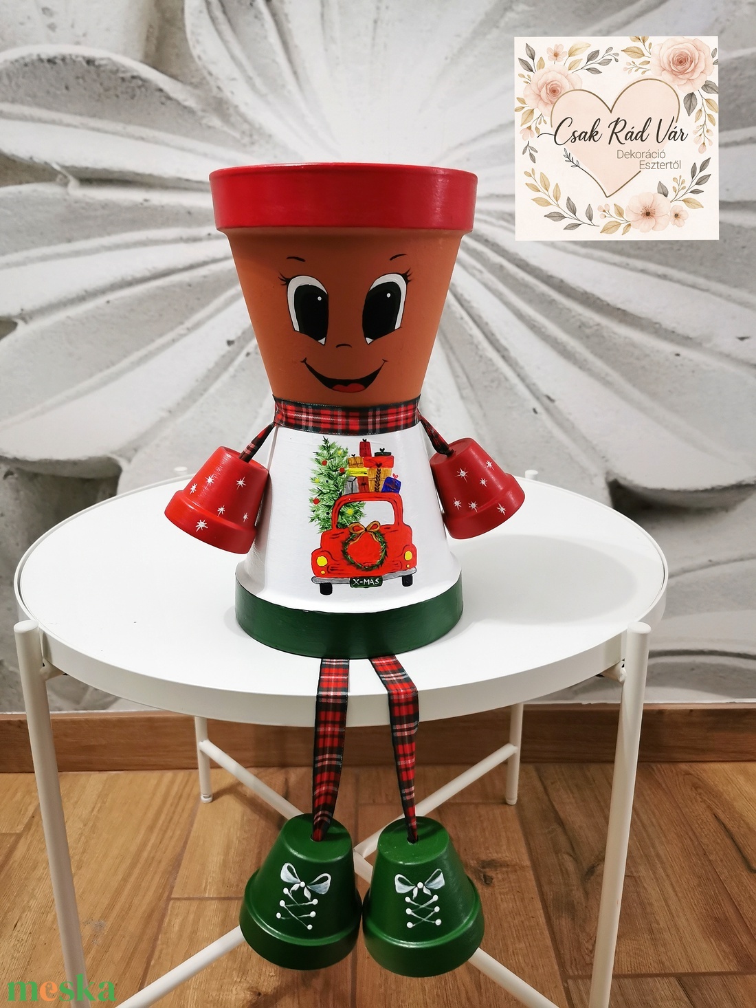 Karácsonyi cserépbaba - otthon & életmód - dekoráció - virágdísz és tartó - cserép & kaspó - Meska.hu