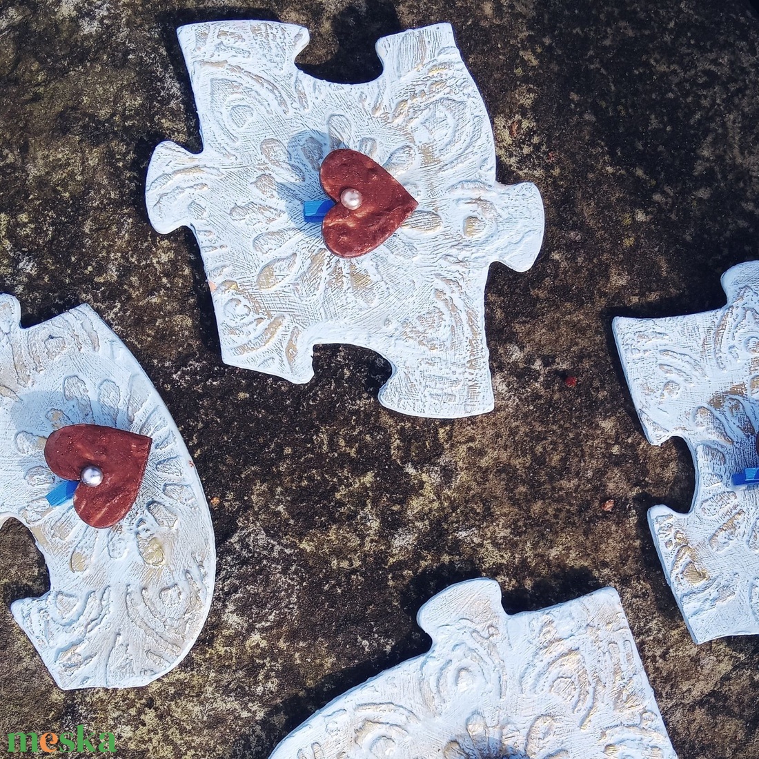 Puzzle formájú, többfunkciós mandalás hűtőmágnes ajándék digitális mantragyűjteménnyel és kollázsalapppal - otthon & életmód - dekoráció - spiritualitás - mandala - Meska.hu