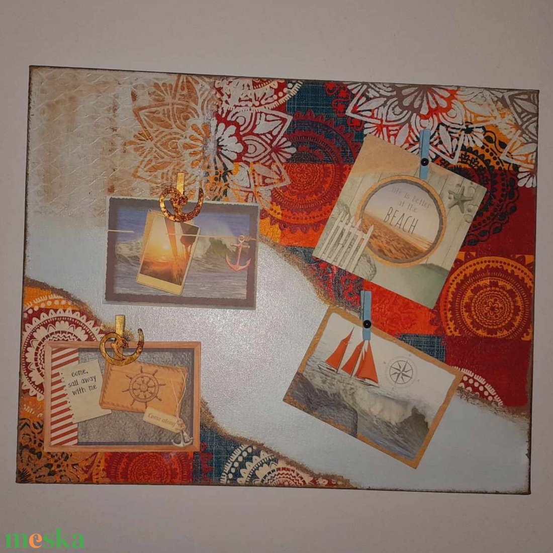 Többfunkciós, trendi, mandalás tábla (falikép, vászonkép, álomtábla, vision board) ajándék digitális mantragyűjteménnyel - otthon & életmód - dekoráció - kép & falikép - vászonkép - Meska.hu