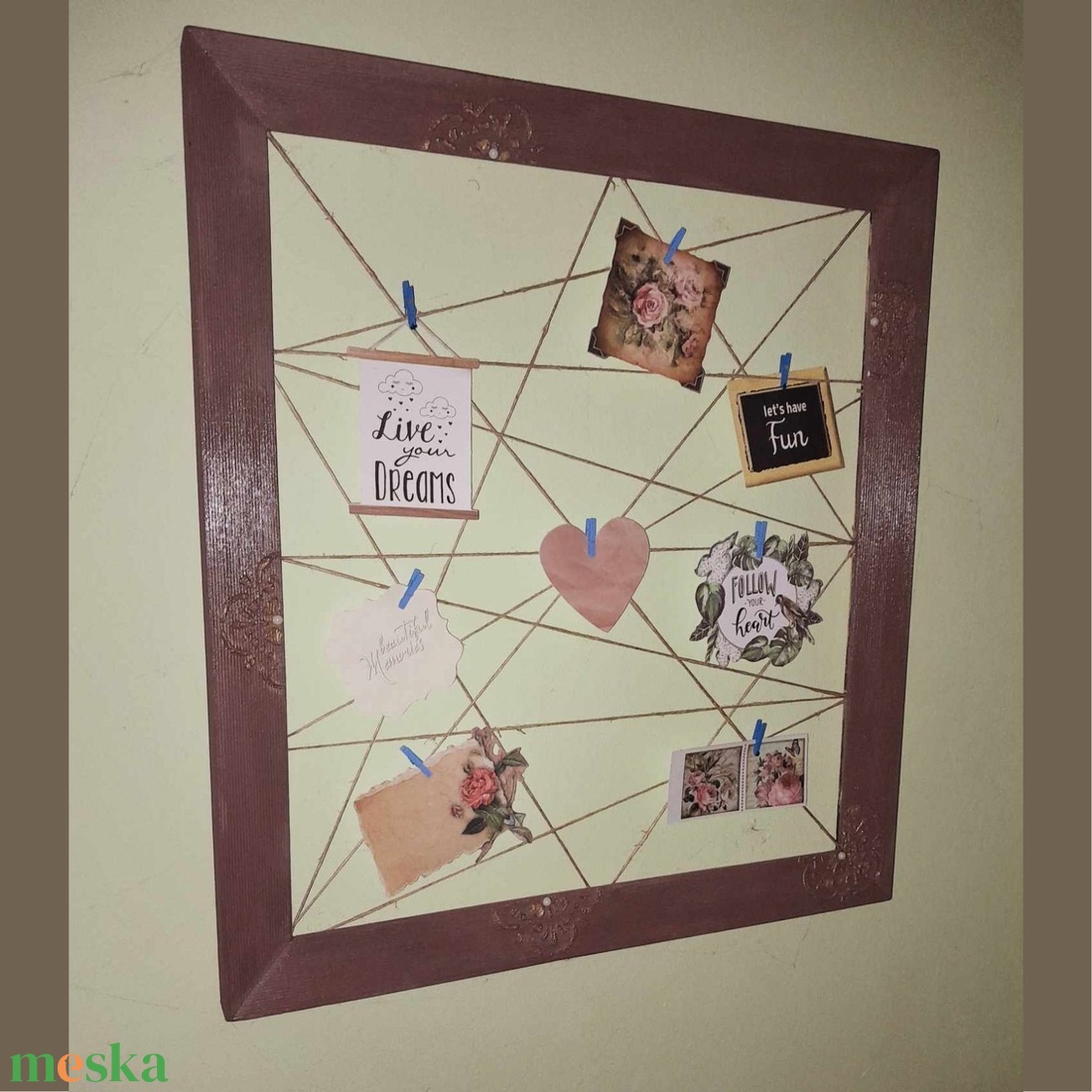 Többfunkciós, mandalás tábla (családi képkeret, álomtábla, vision board) ajándék digitális mantragyűjteménnyel - otthon & életmód - dekoráció - kép & falikép - képkeret - Meska.hu