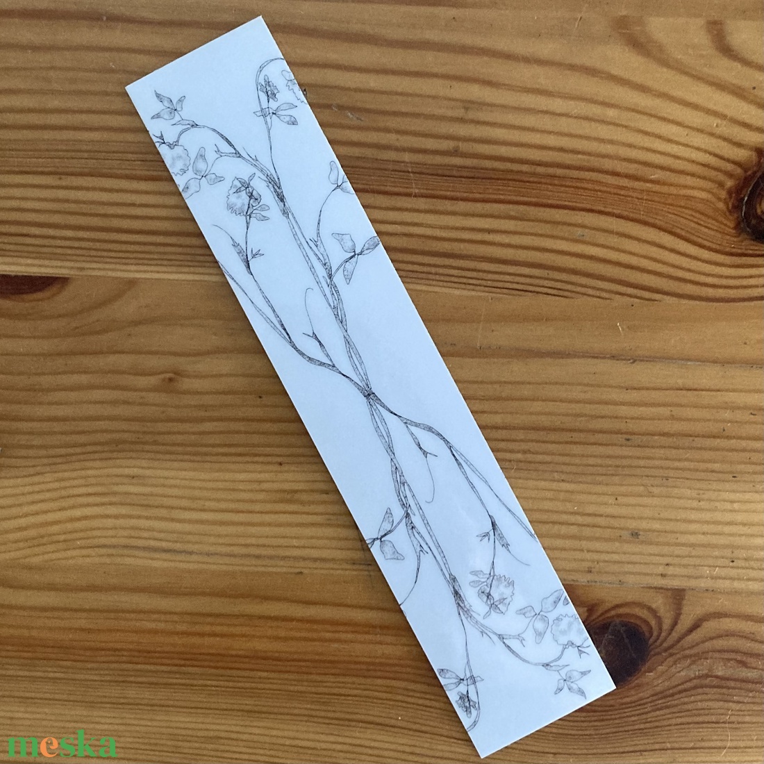 Növénymotívum grafikával ellátott könyvjelző - könyv & zene - könyvjelző - Meska.hu