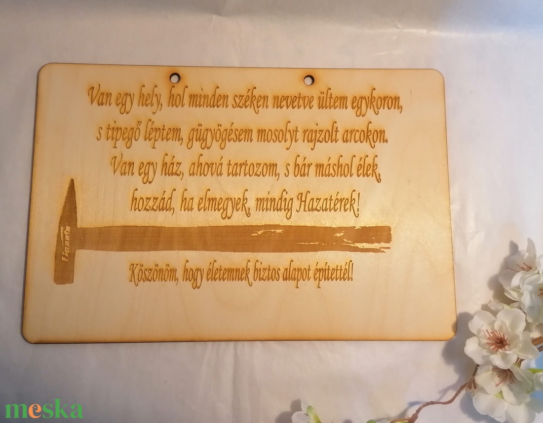 Fali kalapácsos fa tábla Édesapáknak minden alkalomra - esküvő - emlék & ajándék - szülőköszöntő ajándék - Meska.hu