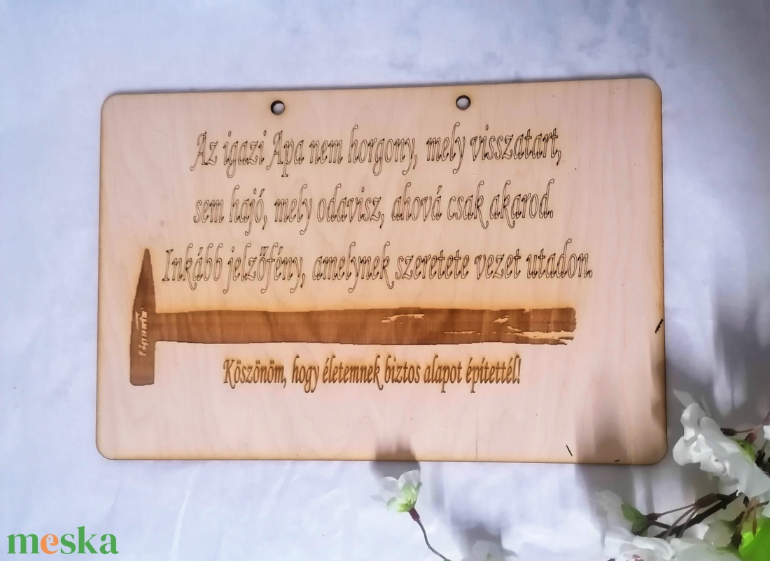 Fali kalapácsos fa tábla Édesapáknak minden alkalomra - esküvő - emlék & ajándék - szülőköszöntő ajándék - Meska.hu
