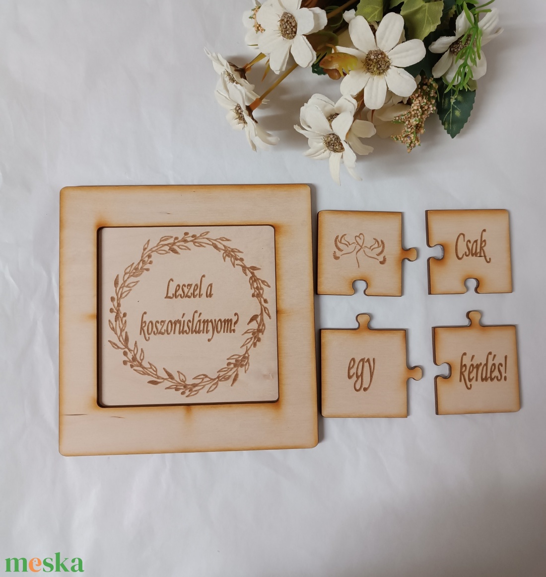 Koszorúslány felkérő puzzle Csak egy kérdés - esküvő - meghívó & kártya - koszorúslány felkérő - Meska.hu