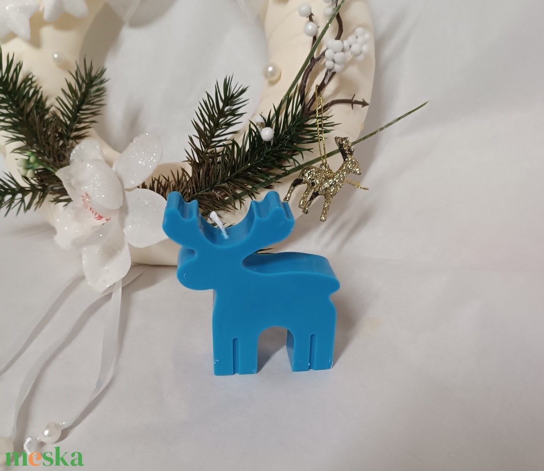 Szarvas szójagyertya több színben - karácsony - karácsonyi lakásdekoráció - karácsonyi illatgyertya, mécses - Meska.hu