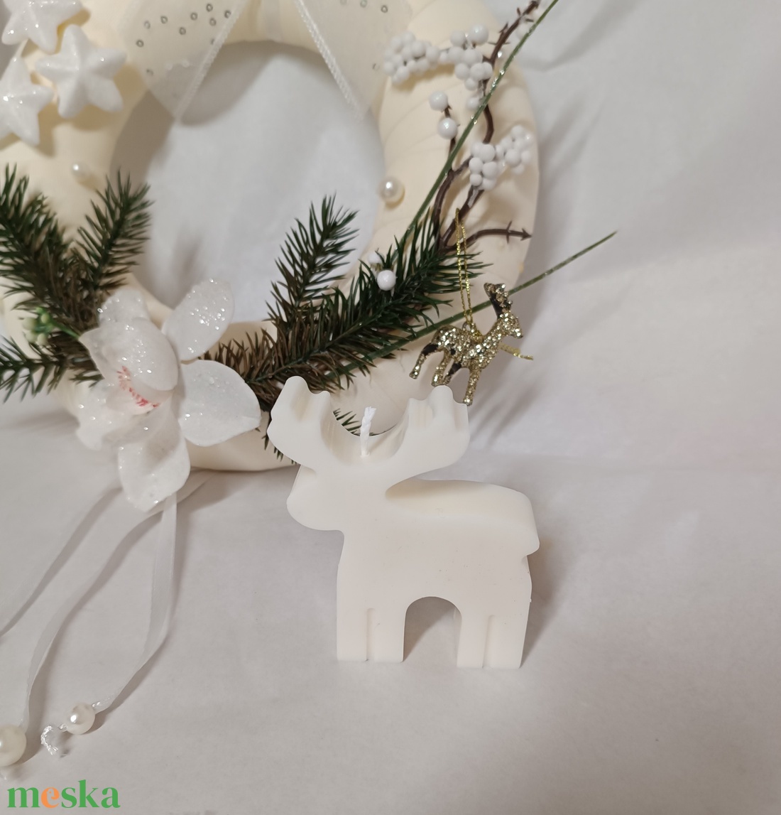 Szarvas szójagyertya több színben - karácsony - karácsonyi lakásdekoráció - karácsonyi illatgyertya, mécses - Meska.hu