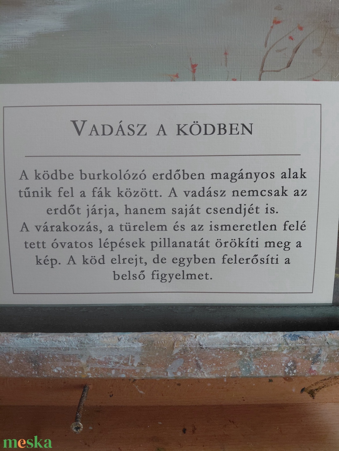 Vadász a ködben festmény 50x50cm - művészet - festmény - olajfestmény - Meska.hu